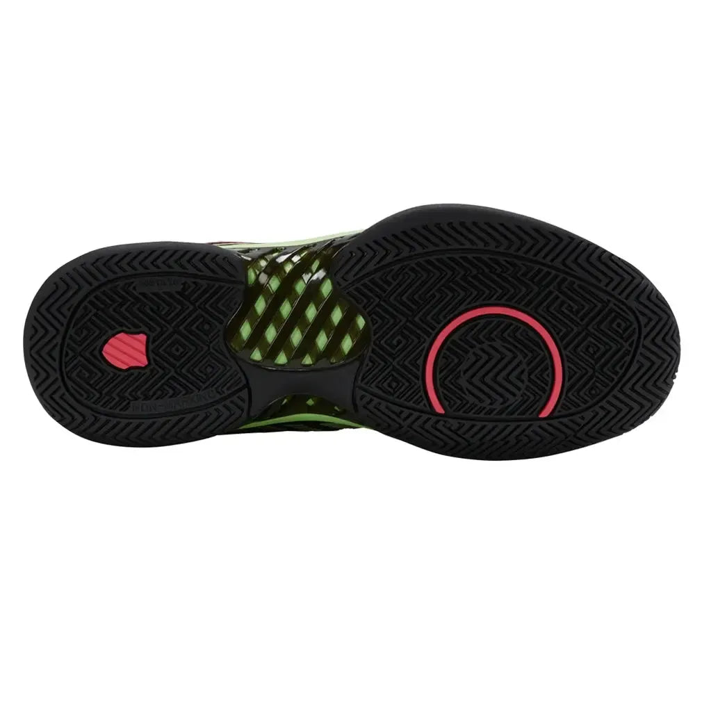 Men's Hypercourt Express 2 Tennis Shoes Black and Soft Neon Green