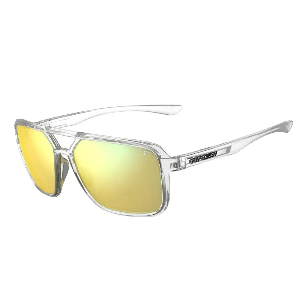 Salto Sunglasses Crystal Clear and Smoke Yellow Mirror Lenses