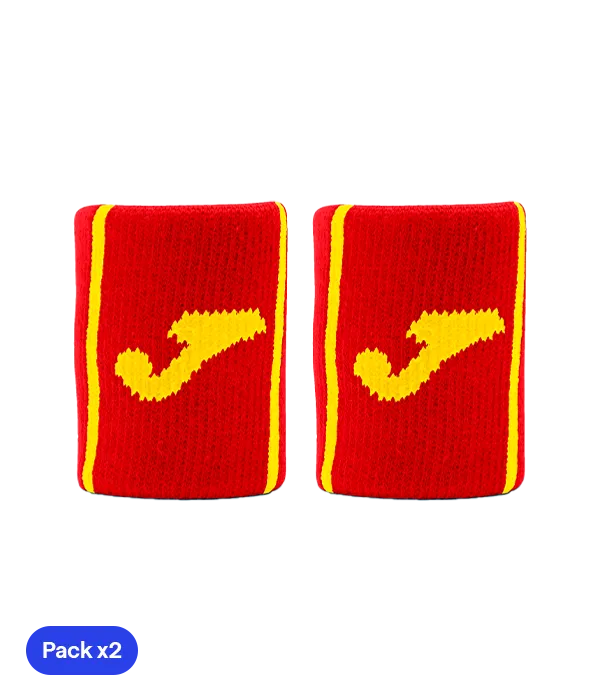 Wristband Joma Game Cortas Rojo/Amarillo Pack x2
