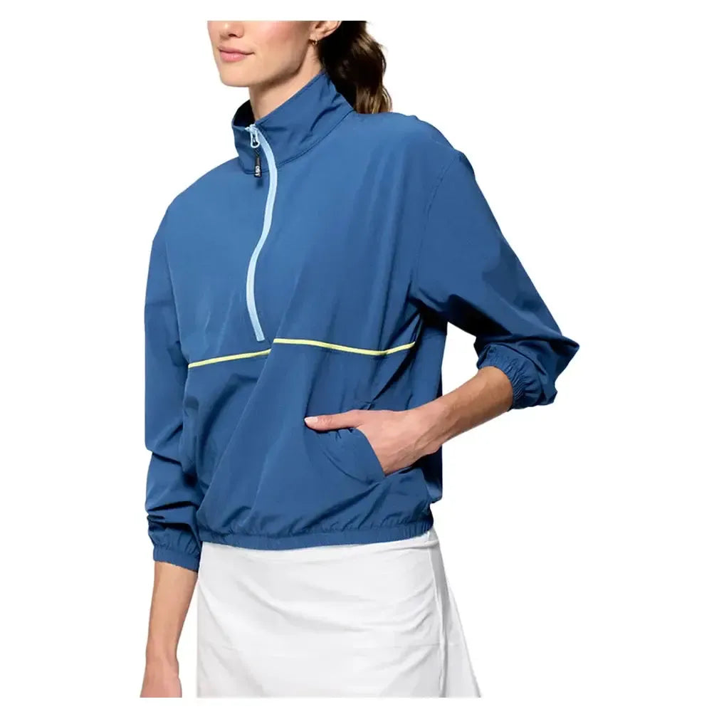 Women's Edge Tennis Jacket Denim Blue and Peridot