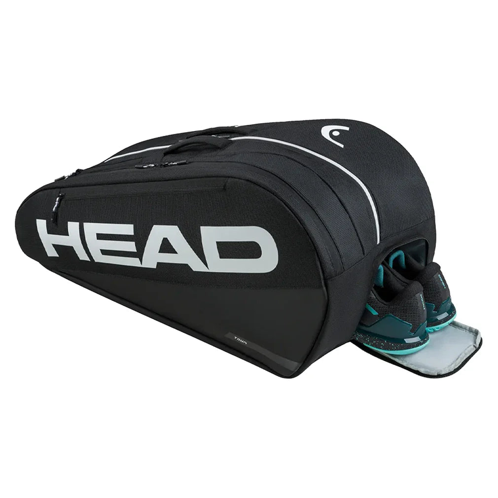 Tour Racquet Bag L 9 Pack Black and White