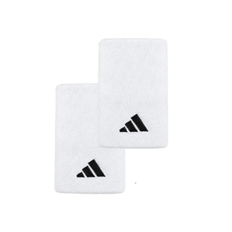 Wristband Adidas Largas White Logo Pequeño (Pack x2)