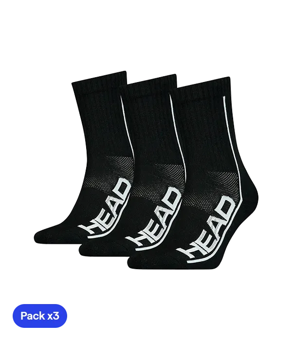 Socks HEAD Performance Short Crew Negro/White (Pack x3)