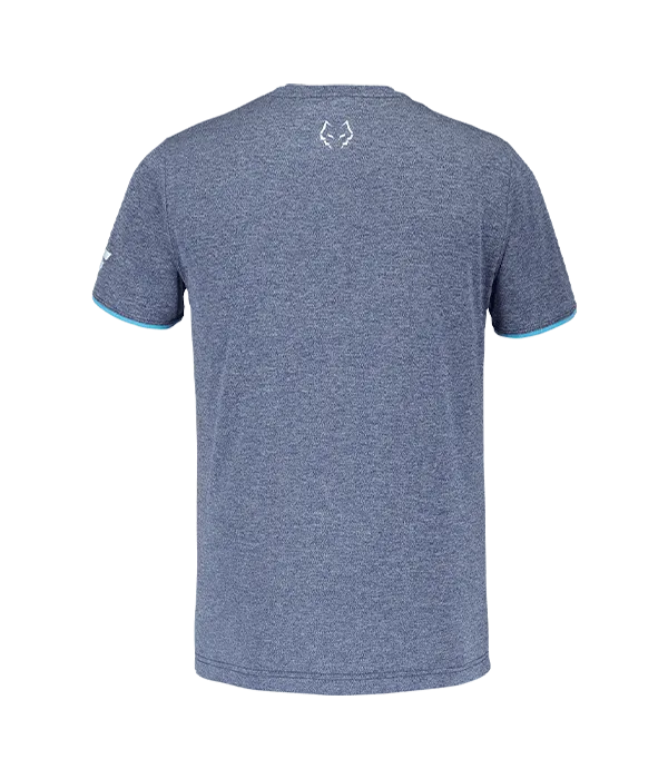 Camiseta Babolat Crew Azul Logo White 2025 J. Lebrón
