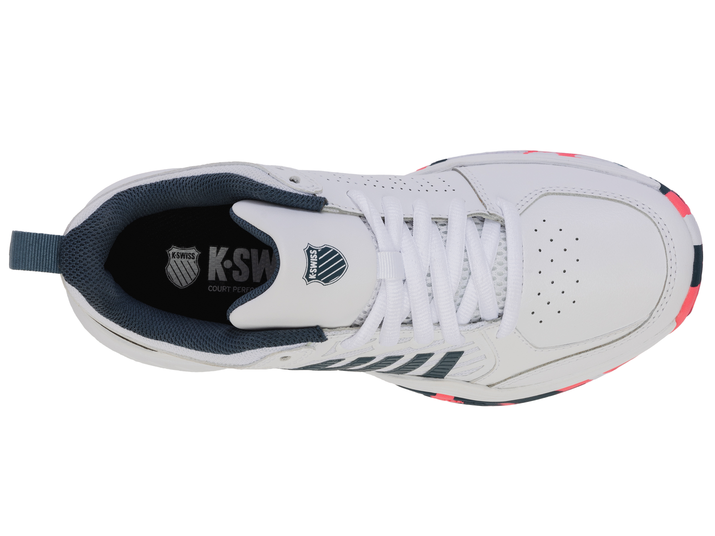 K-Swiss Big Kids' Shoes Court Express 2 | White/Stargazer/Neon Blaze