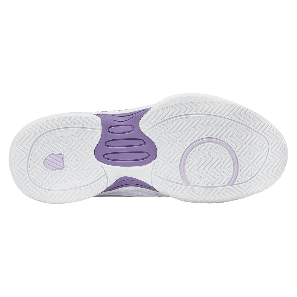 Juniors' Hypercourt Express 3 Tennis Shoes White and Purple Haze