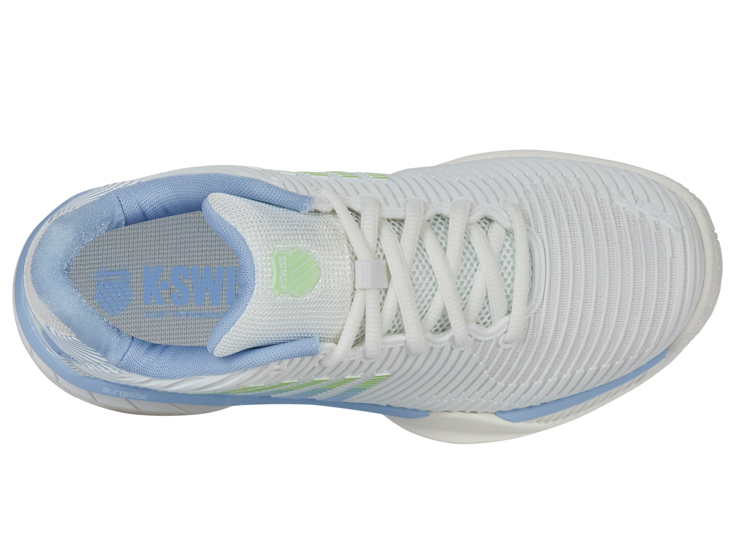 K-Swiss Big Kids' Shoes Hypercourt Express 2 | Lucent White/Dutch Canal/Paradise Green