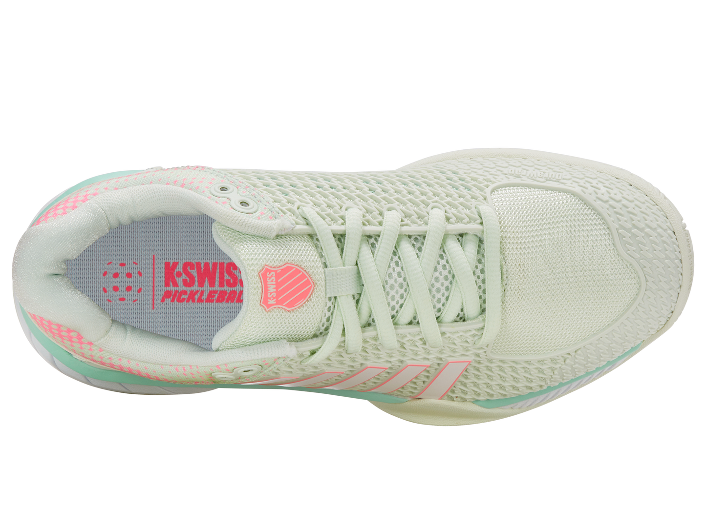 K-Swiss Women's Shoes Express Light Pickleball-Wide | Ice/Honeydew/Neon Pastel Pink