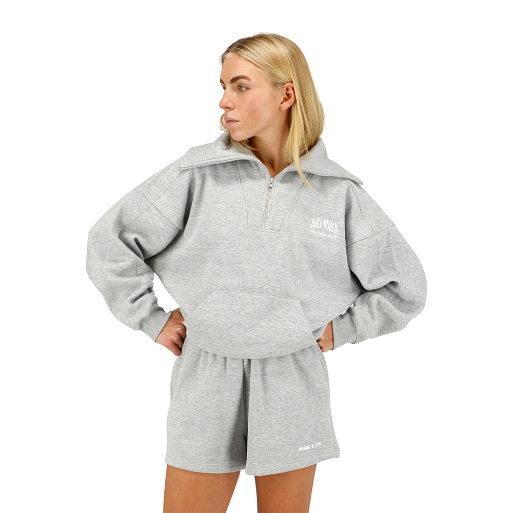 Osaka Women Half Zip Sweater | Heather Grey