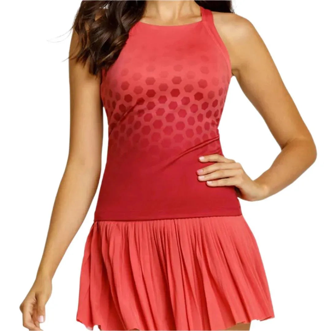 Women's Zoraya Hi-Neck Tennis Tank Hex Ombre