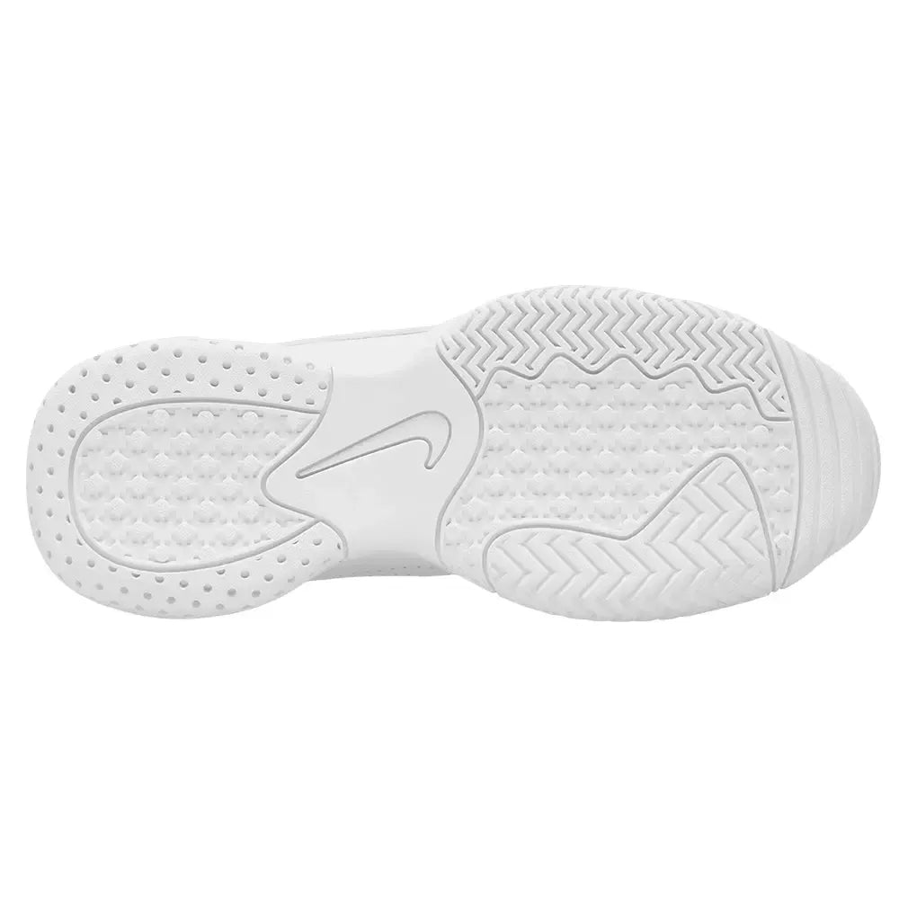 Juniors' Court Lite 2 Tennis Shoes White and Metallic Silver