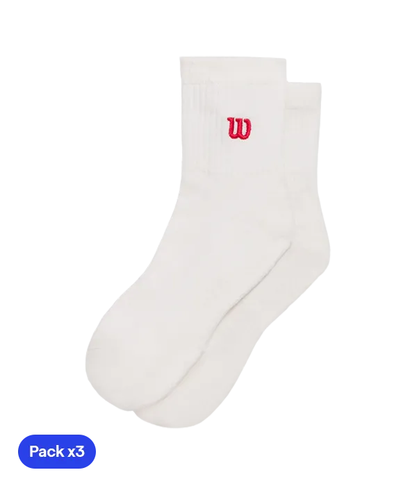 Socks Wilson Quarter Top Bright White (Pack x3) 2025