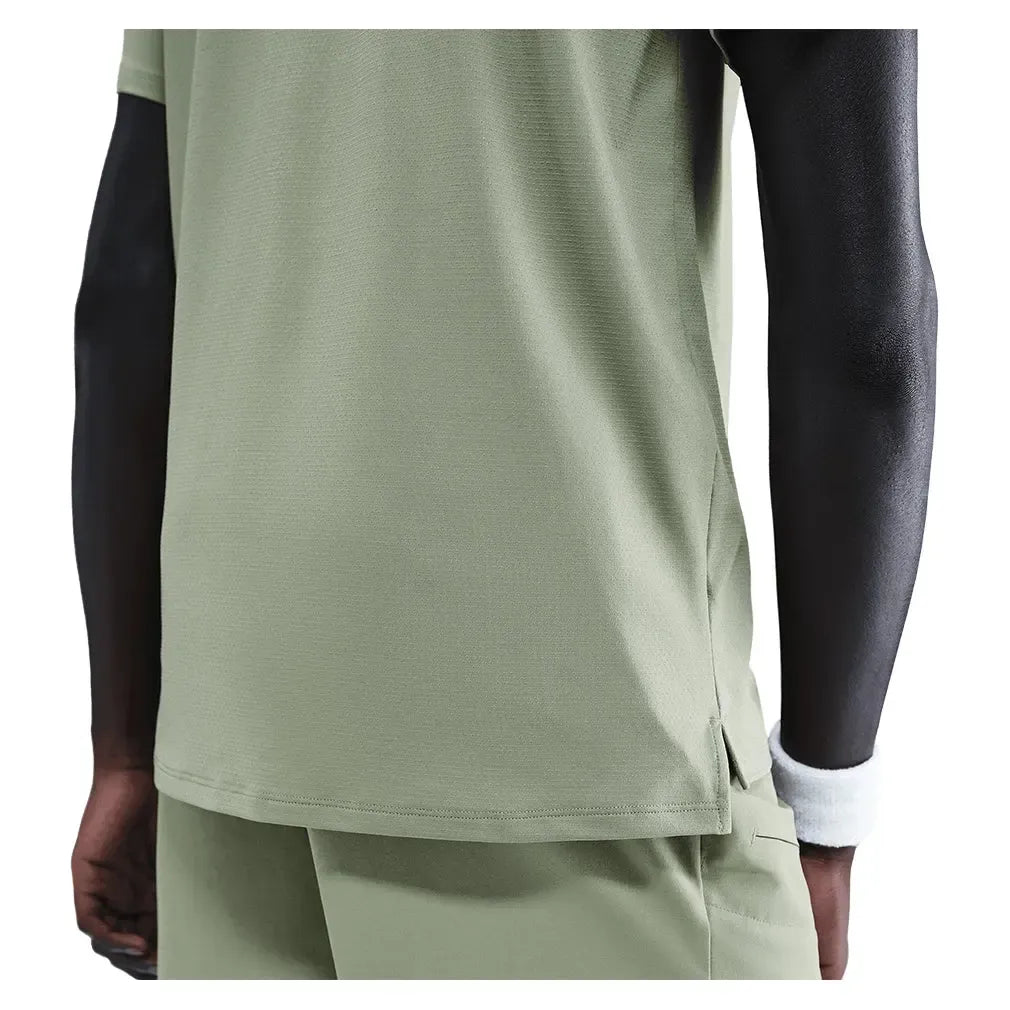 Men's Court Dri-FIT Advantage Tennis Polo Oil Green and White