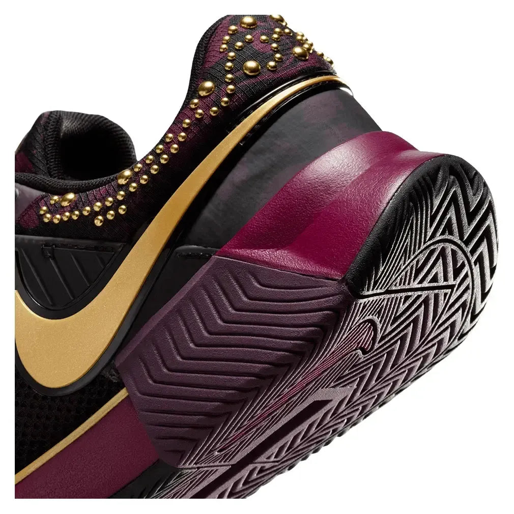 Women's Naomi Osaka Zoom GP Challenge 1 Tennis Shoes Bordeaux and Metallic Gold