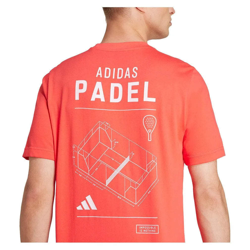 Men's Padel Graphic Tennis Top Semi Lucid Red