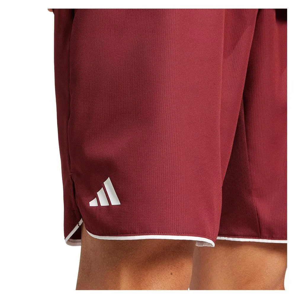 Men's Club 9 inch Tennis Short Shadow Red