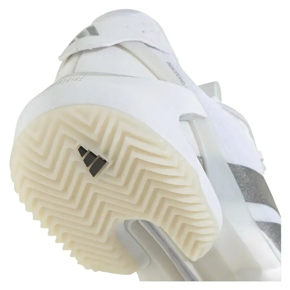 Women's adizero Ubersonic 5 Clay Tennis Shoes Footwear White and Silver Metallic