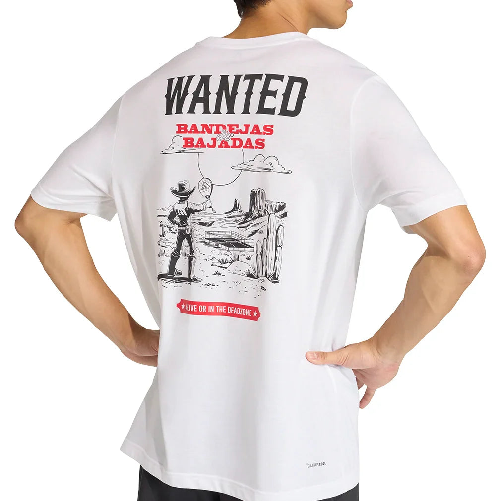 Men's Padel Wanted Graphic Tennis Tee White