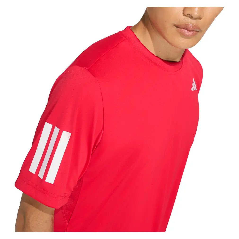 Men's Club 3 Stripe Tennis Tee Pure Ruby
