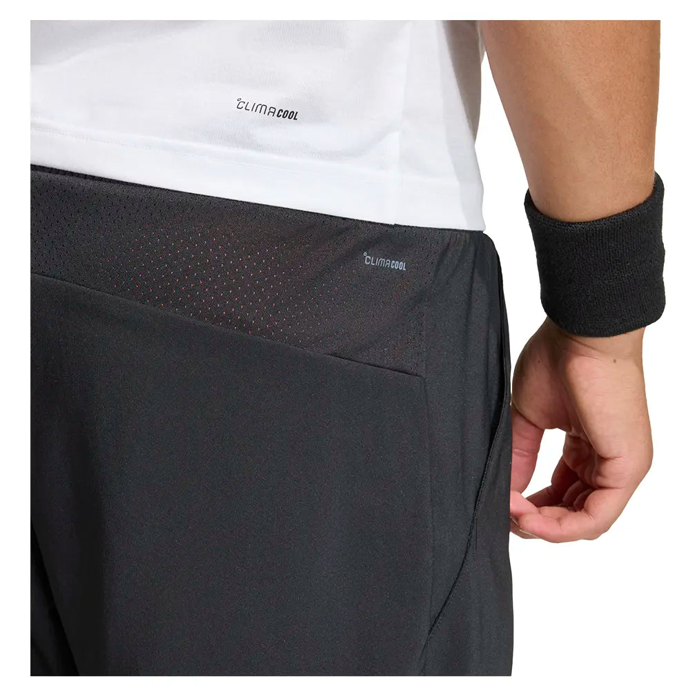 Men's Club 2IN1 7 Inch Tennis Short Black and Pure Orange