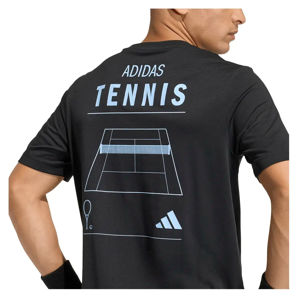 Men's Graphic Tennis Top Black