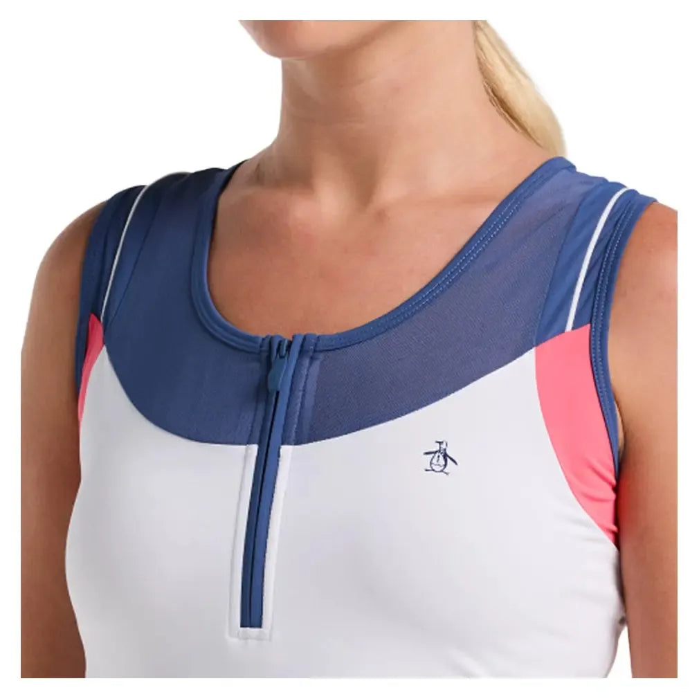 Women's Color Block Tennis Tank Bright White