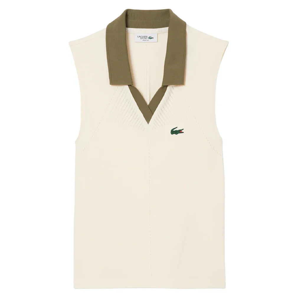 Women's On Court Sleeveless Tennis Polo Lapland and Olive