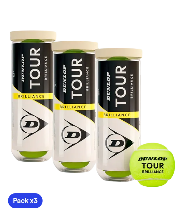 Balls Dunlop Tour Brilliance Tenis (Pack x3)