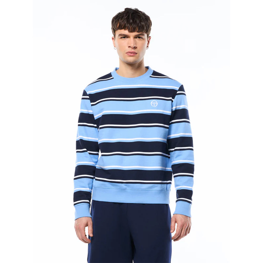 Sergio Tacchini Strisce Stripe Crewneck | Maritime Blue