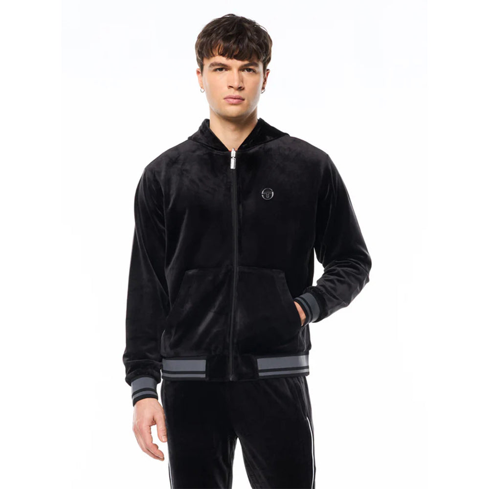 Sergio Tacchini Viaggioa Reversible Velour Track Jacket | Black Beauty