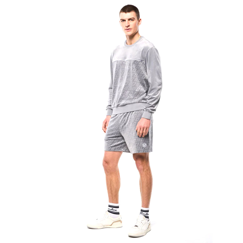 Sergio Tacchini Bandiera Debossed Velour Crewneck | Sleet