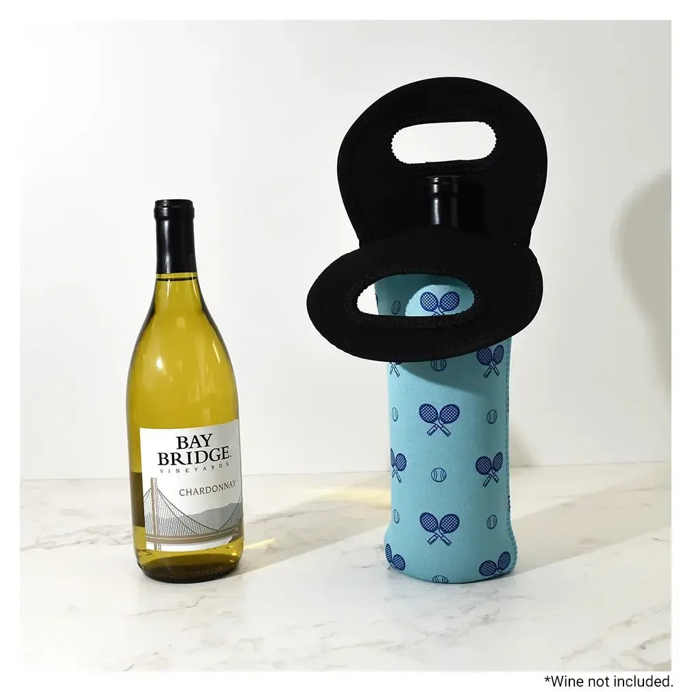 Tennis Wine Tote Clear Skies Blue