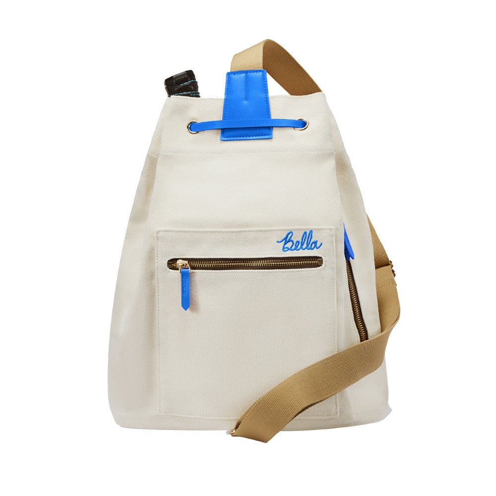 Pickleball Bella Neon Electric Blue Pickleball Drawstring Bag