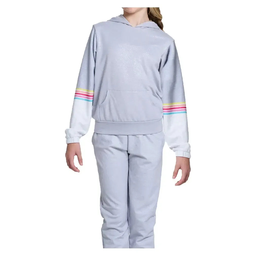 Girls' Over The Rainbow Tennis Hoodie Heather Grey