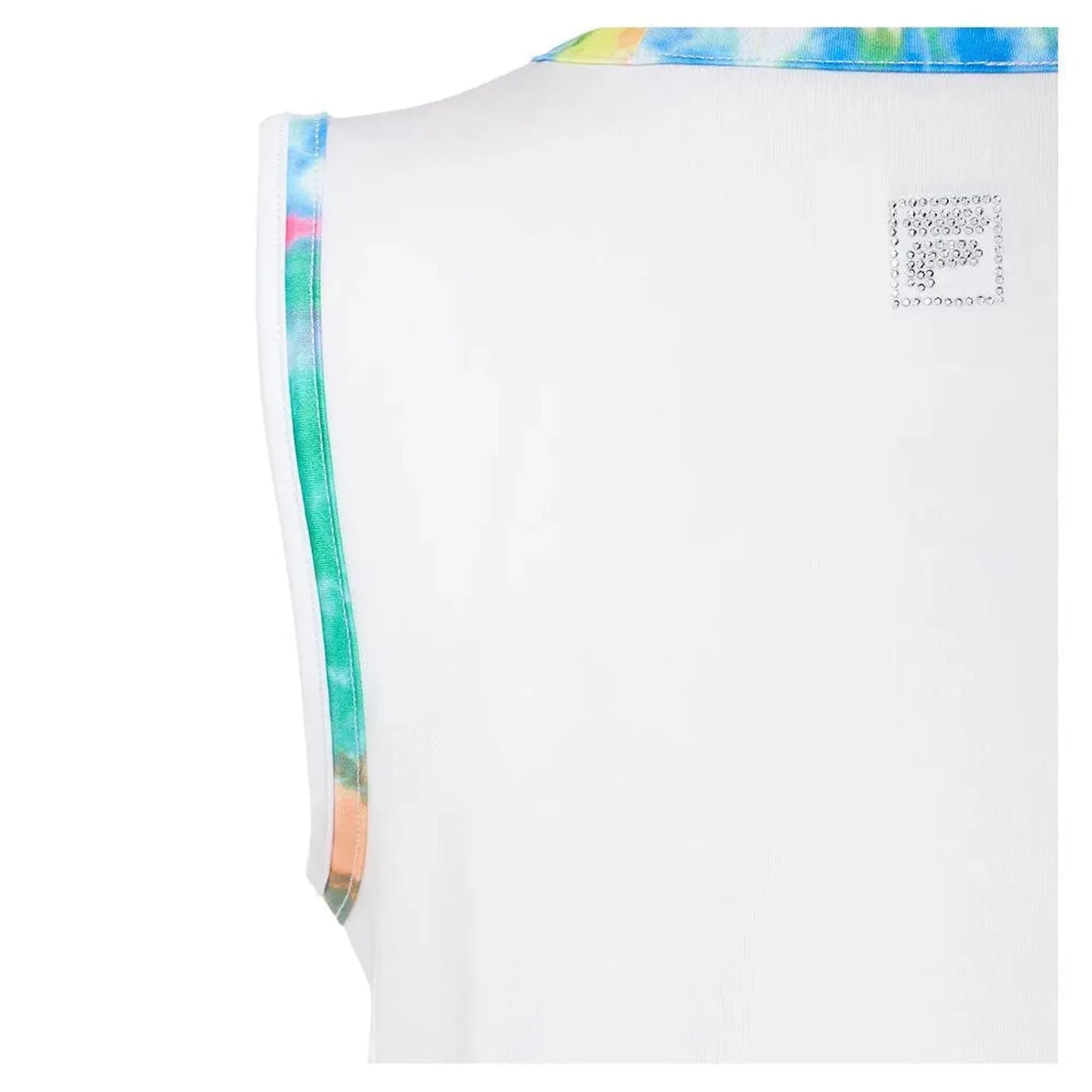 Girls' Full Back Tennis Tank White and Tie Dye