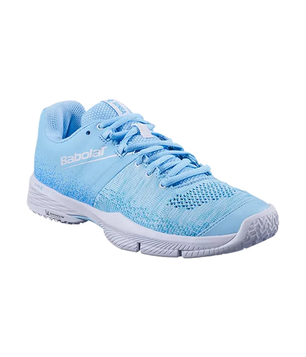 Padel Shoes Babolat Sensa Sky Blue/Tigerlily Mujer 2025