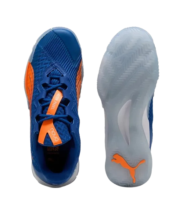 Padel Shoes Puma Nova Elite Blue Fire/White/Red 2025 Momo Gonzalez