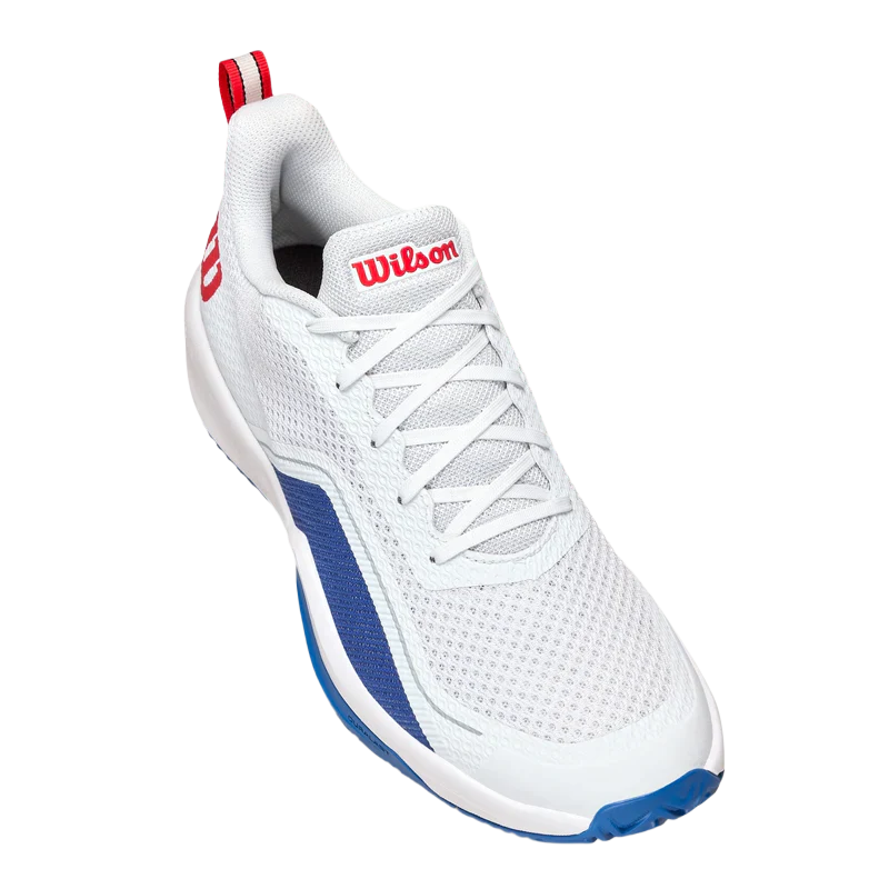 Padel Shoes Wilson Rush Pro Lite White/Deja Vu Blue /Wilson Red 2025