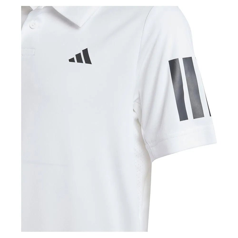 Boys' Club 3 Stripe Tennis Polo WhiteTienda Tennis