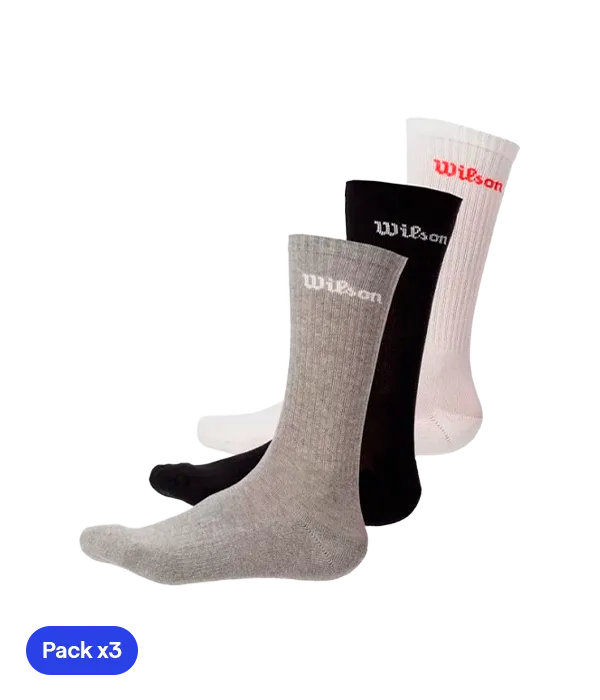 Socks Largos Wilson U Crew Logo Multicolor 2025 (Pack x3)