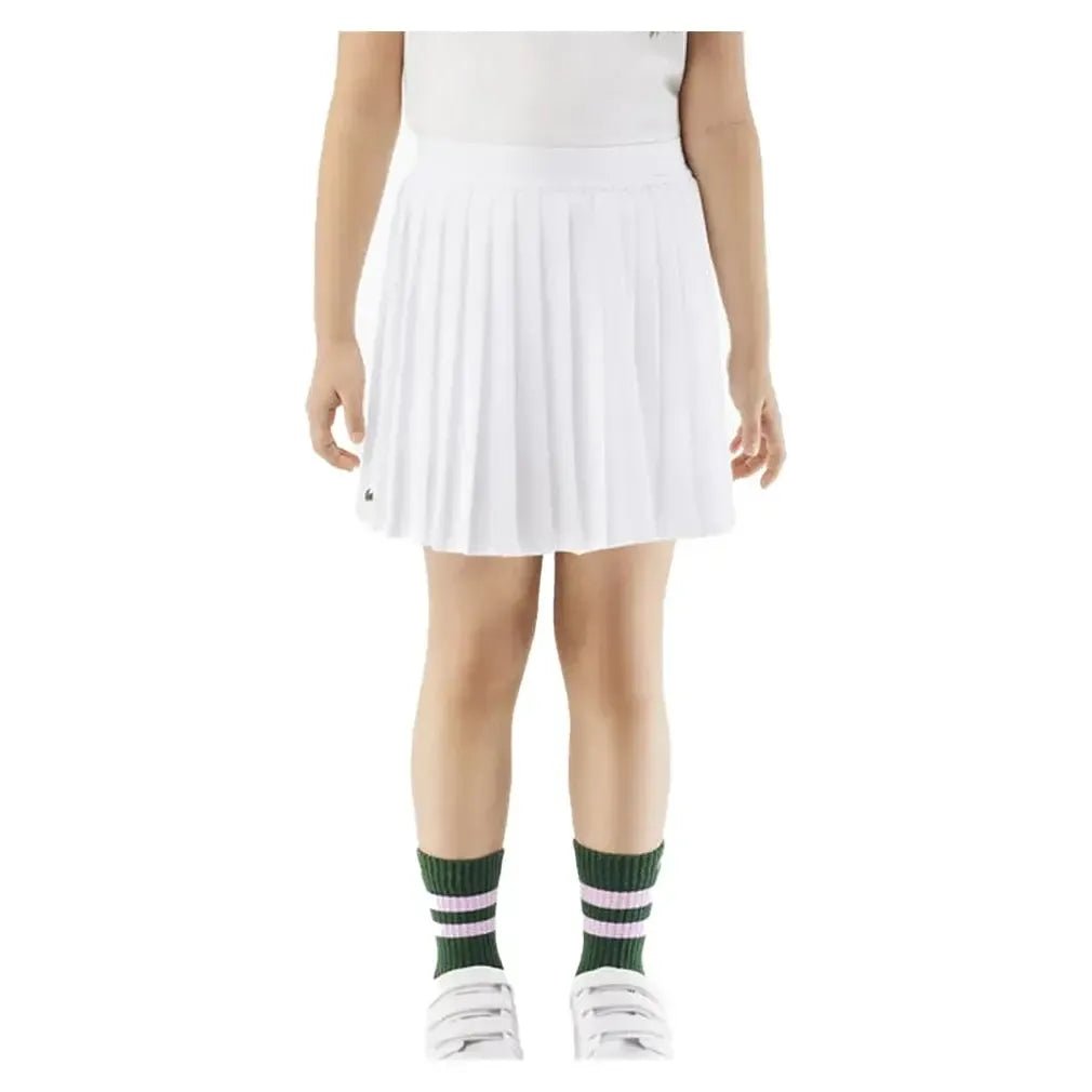 Girls' Pleated Poly Tennis Skort with Shorts BlancTienda Tennis