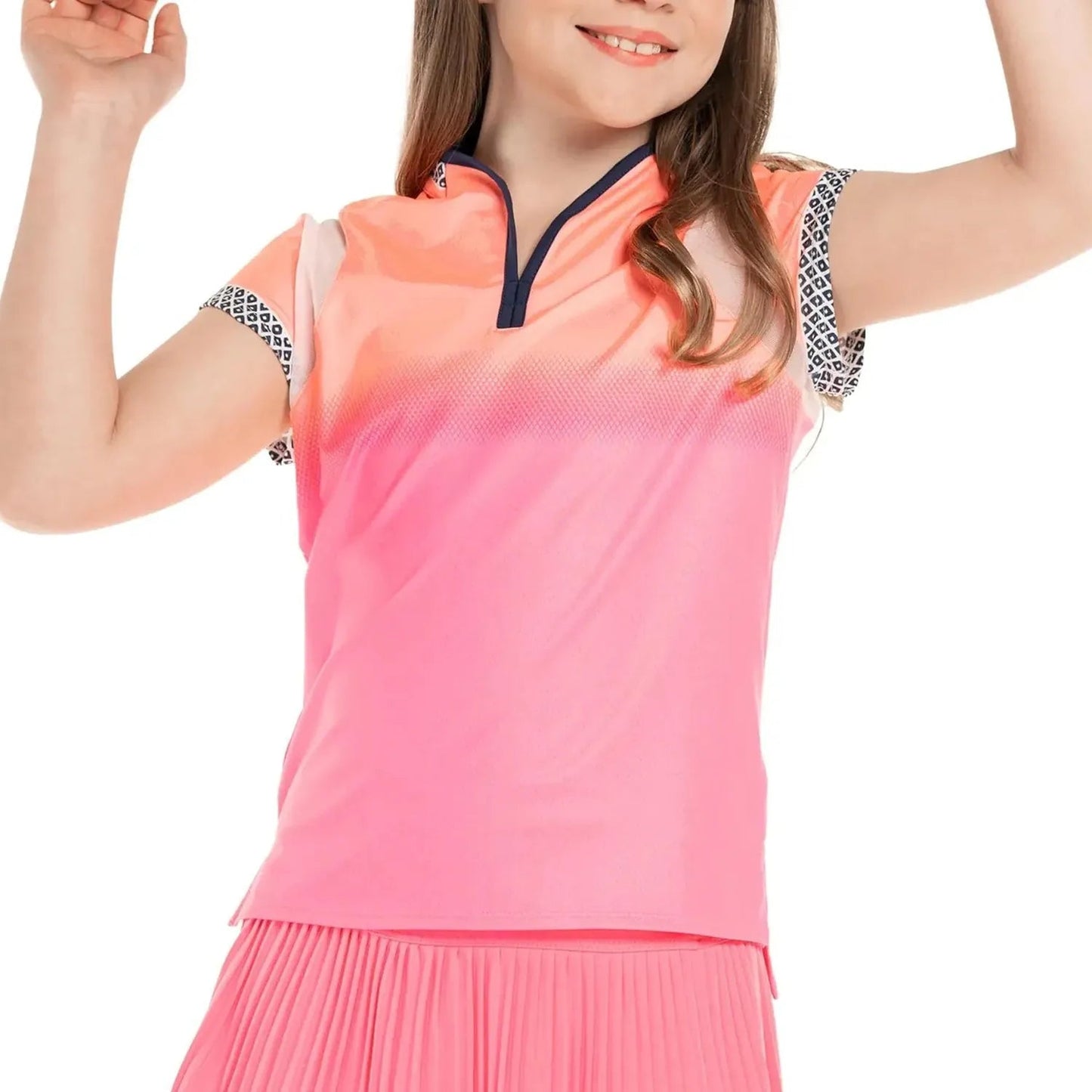 Girls' Summer Glow Short Sleeve Tennis Top PinkTienda Tennis