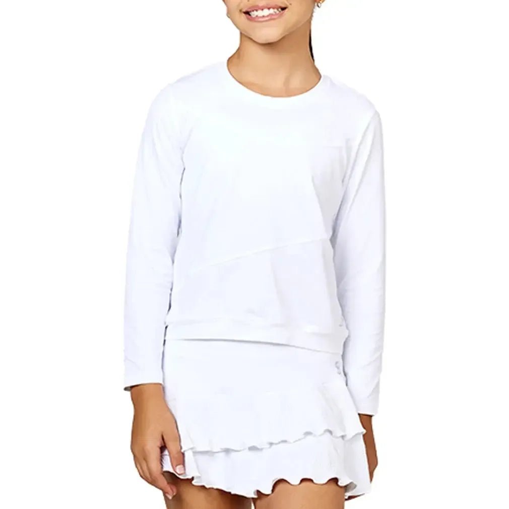 Girls' Tennis Pullover WhiteTienda Tennis