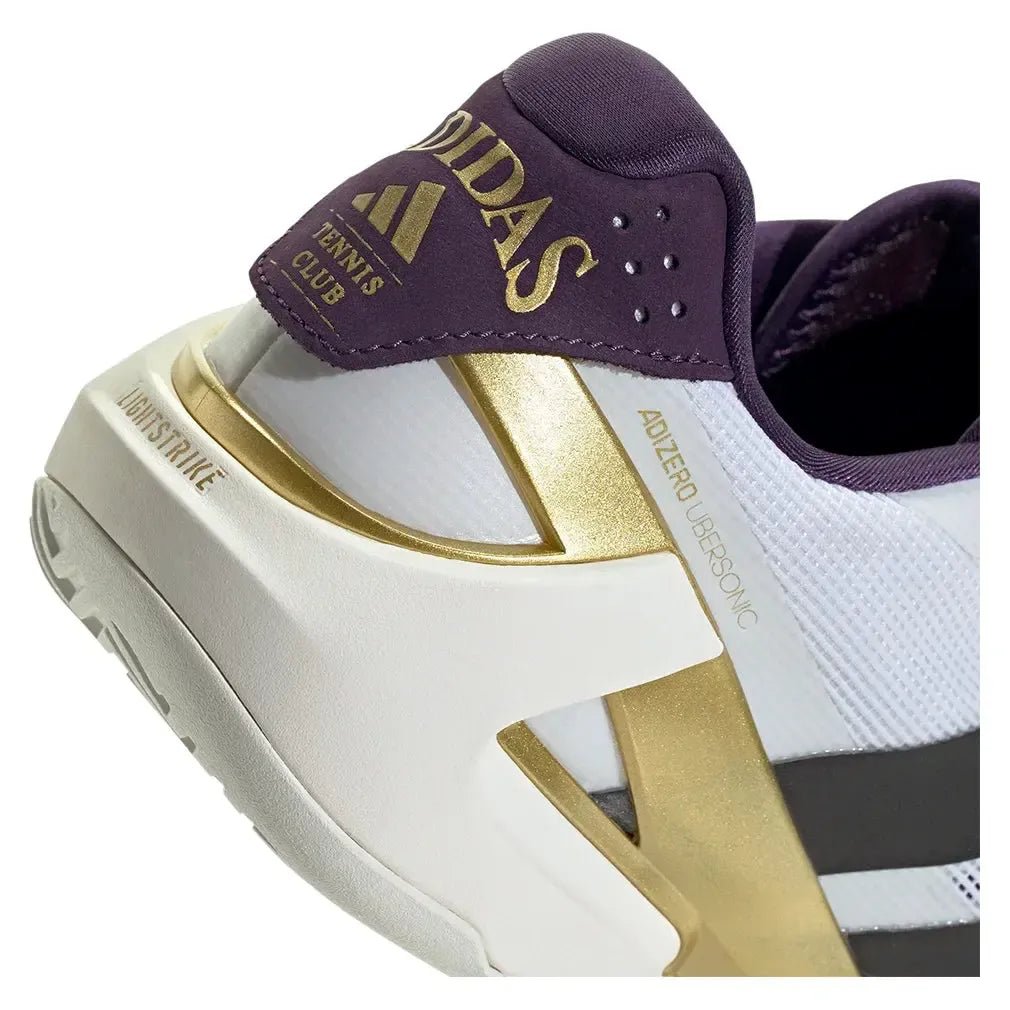 Men's adizero Ubersonic 5 Tennis Shoes Footwear White and Aurora PlumTienda Tennis