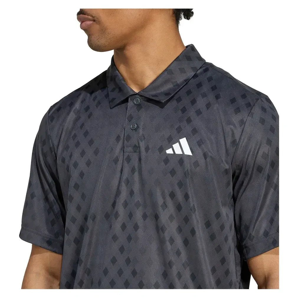 Men's Club Graphic Tennis Polo Carbon and BlackTienda Tennis