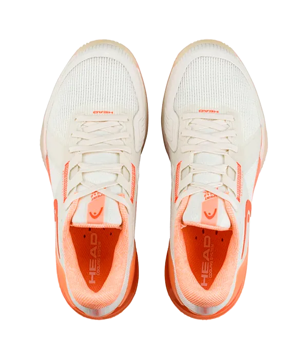 Padel Shoes Head Sprint Pro 4.0 Mujer Chalk White/Coral 2025