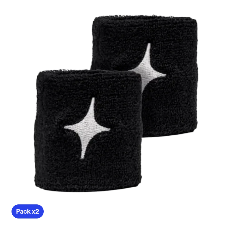 Wristband Cortas StarVie Negro 2026 (Pack x2)