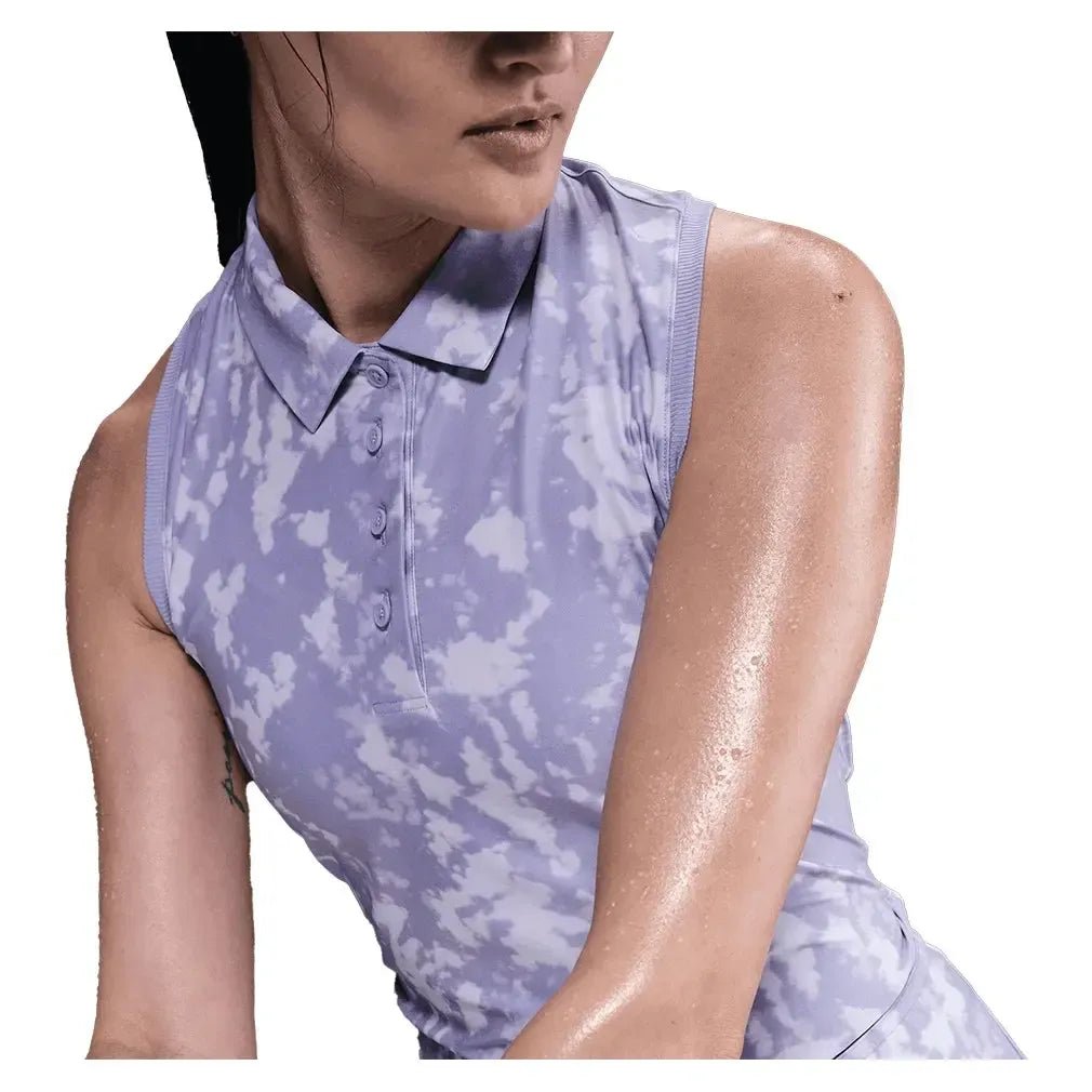 Women's Dri - FIT Victory Sleeveless Print Tennis Polo Lilac Ice and WhiteTienda Tennis
