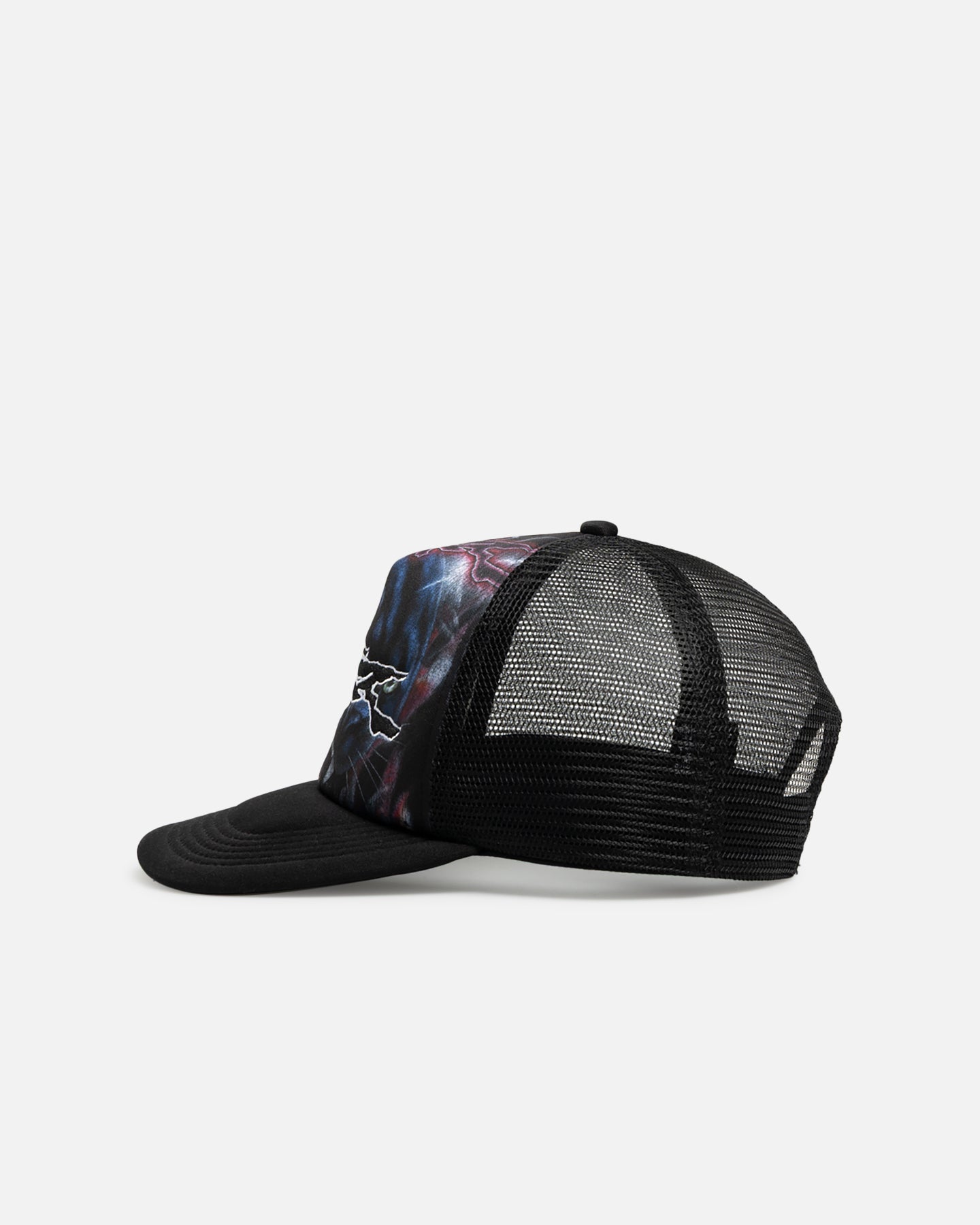 Loiter Airbrush Panther Trucker Snapback Cap Black