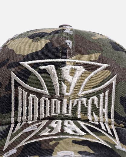 Von Dutch Cross Distressed Strapback Cap Camo